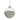 Clear glass Christmas ornament filled with blue and beige decorative stones on a white background