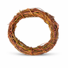 Woven grapevine wreath on a white background